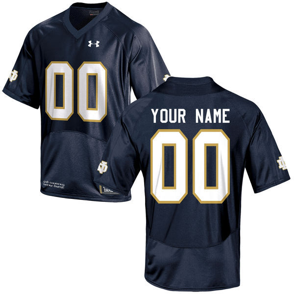Under Armour Men Notre Dame Fighting Irish Customized College Football Jersey  Navy Blue->->Custom Jersey